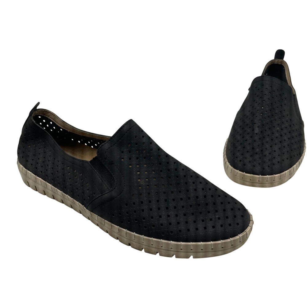Easy Street Black Perforated Slip On Sneaker Women 10 Breathable Comfort Walking